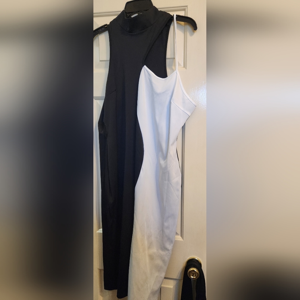 Two toned Two type party dress SIZE L